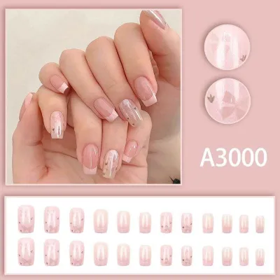 24Pcs Sweet Style False Nails (1 Set) A Series 
